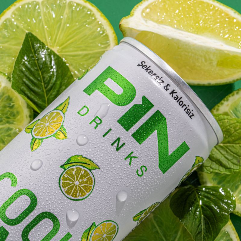 PIN Drinks Cool Lime - A refreshing blend of natural lemon and invigorating mint. Sugar-free, calorie-free, preservative-free, colorant-free, plant-based, gluten-free, and vegan beverage.